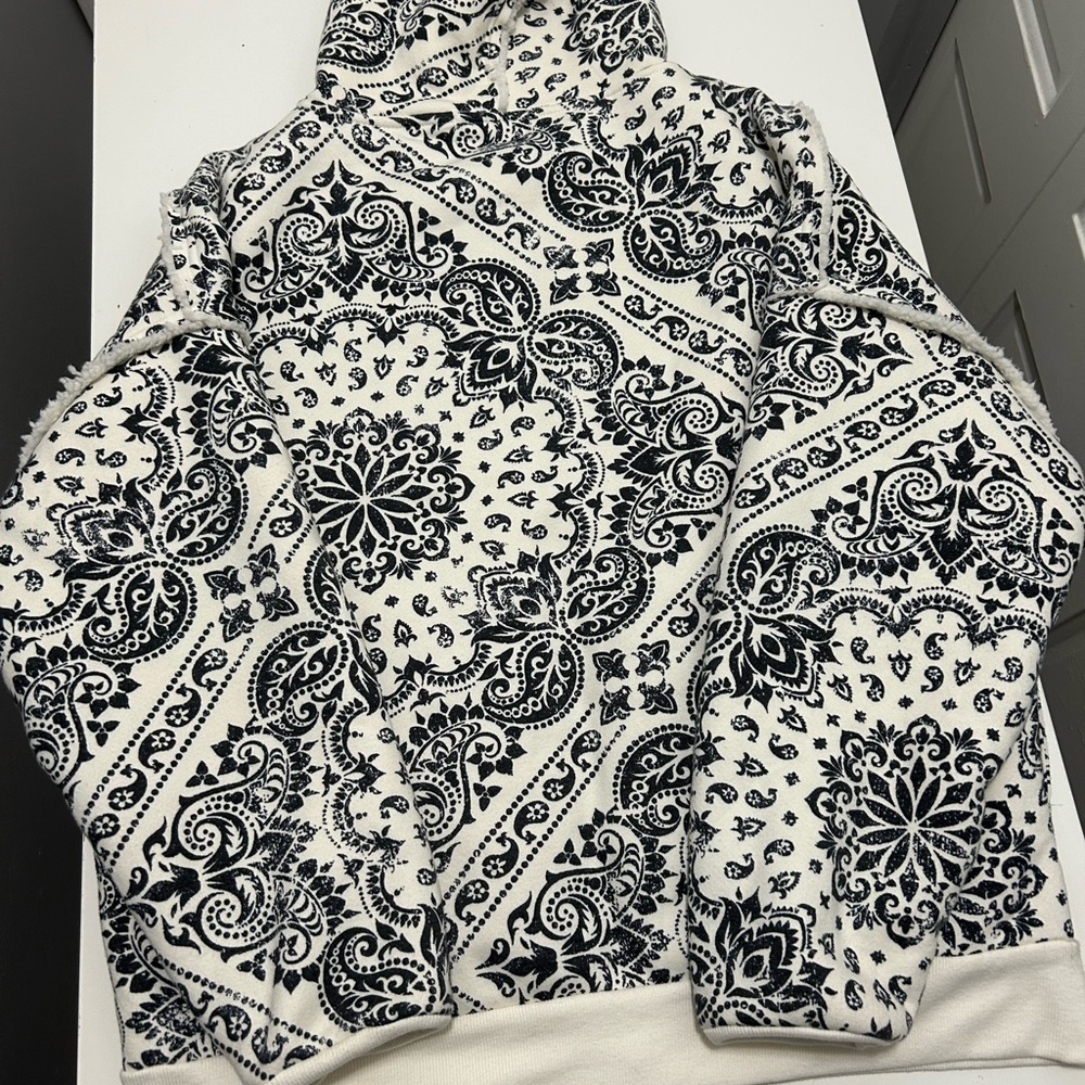 Black and White Paisley Hoodie